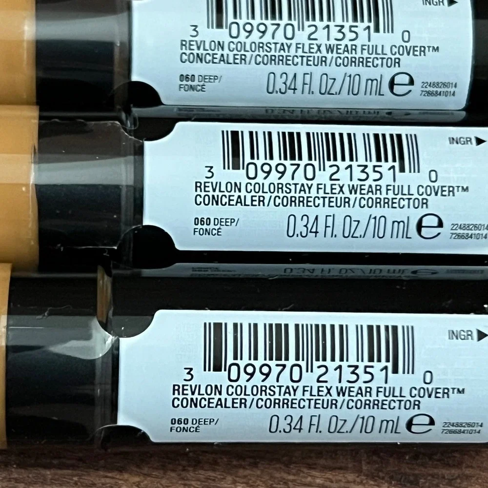 Lot of 3 Revlon ColorStay Flex Wear Full Cover Concealer‎ 060 Deep 24HR Wear